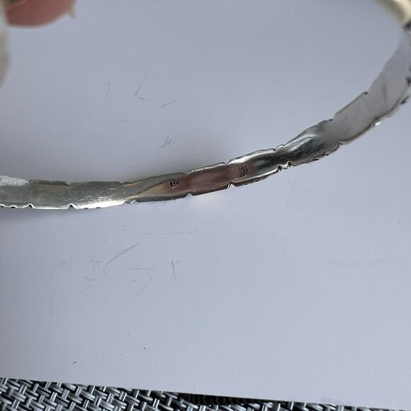 Sterling Silver with Brass Bangles Set of Two Vintage - Picture 4 of 5